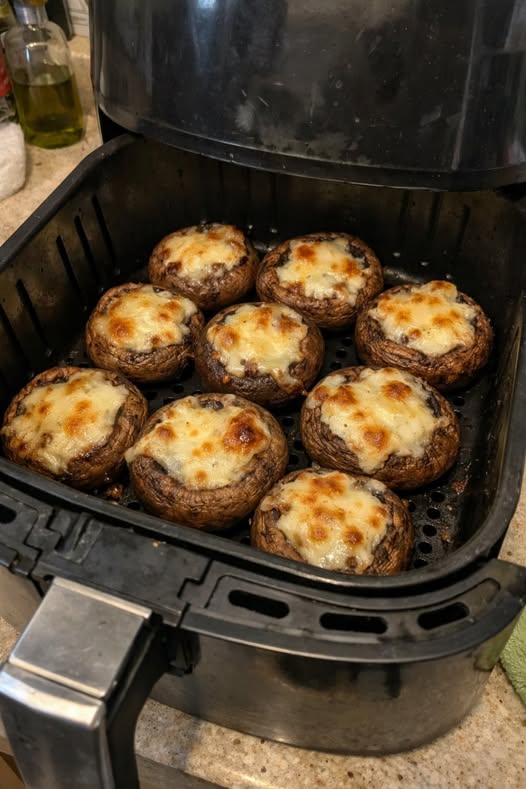 π§π 3-Ingredient Air Fryer Cheesy Stuffed Mushrooms