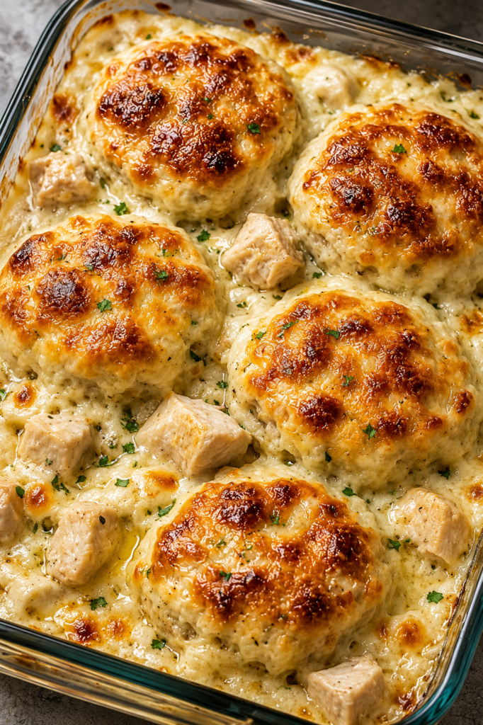 Creamy Chicken Biscuit Casserole
