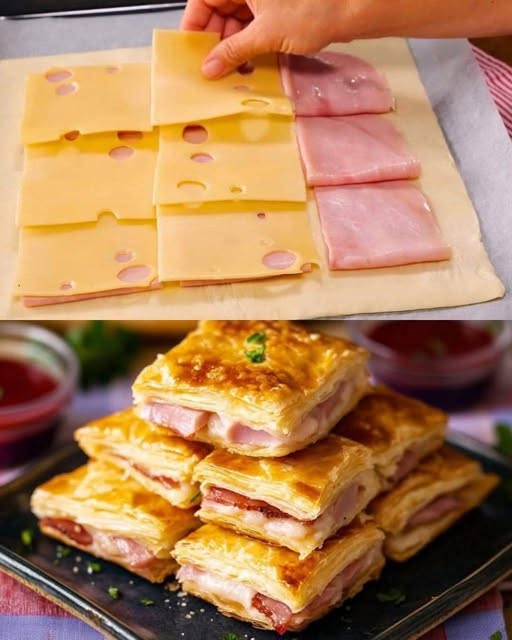 ๐ฅ๐ง Air Fryer Ham and Cheese Puff Pastry