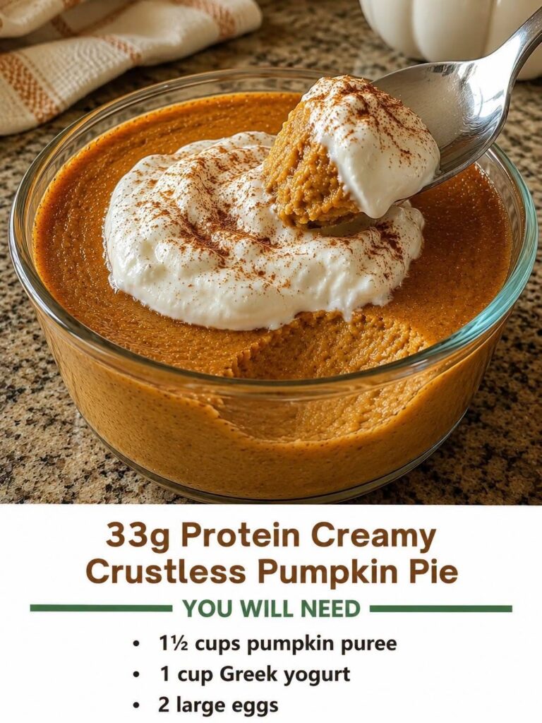 🥧 33g Protein Creamy Crustless Pumpkin Pie