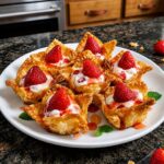 Air Fryer Strawberry Cheesecake Wonton Bites