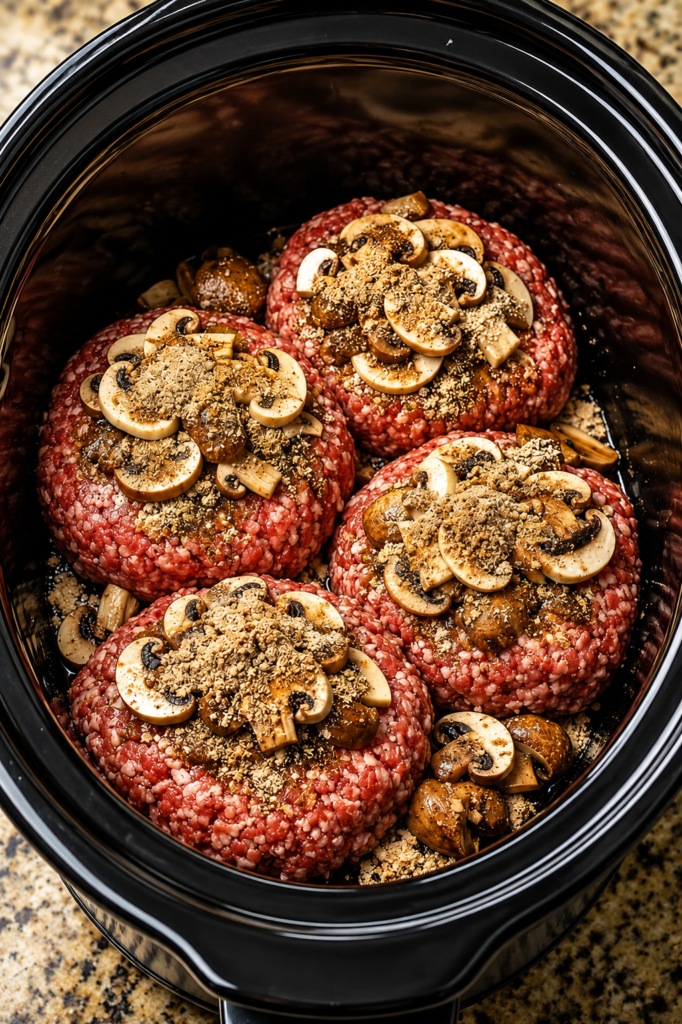 Mushroom-Stuffed Slow Cooker Meatloaf
