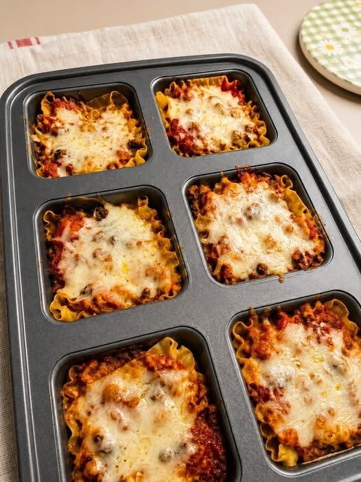 Cheesy, Saucy, Crispy Lasagna Cups in the Air Fryer