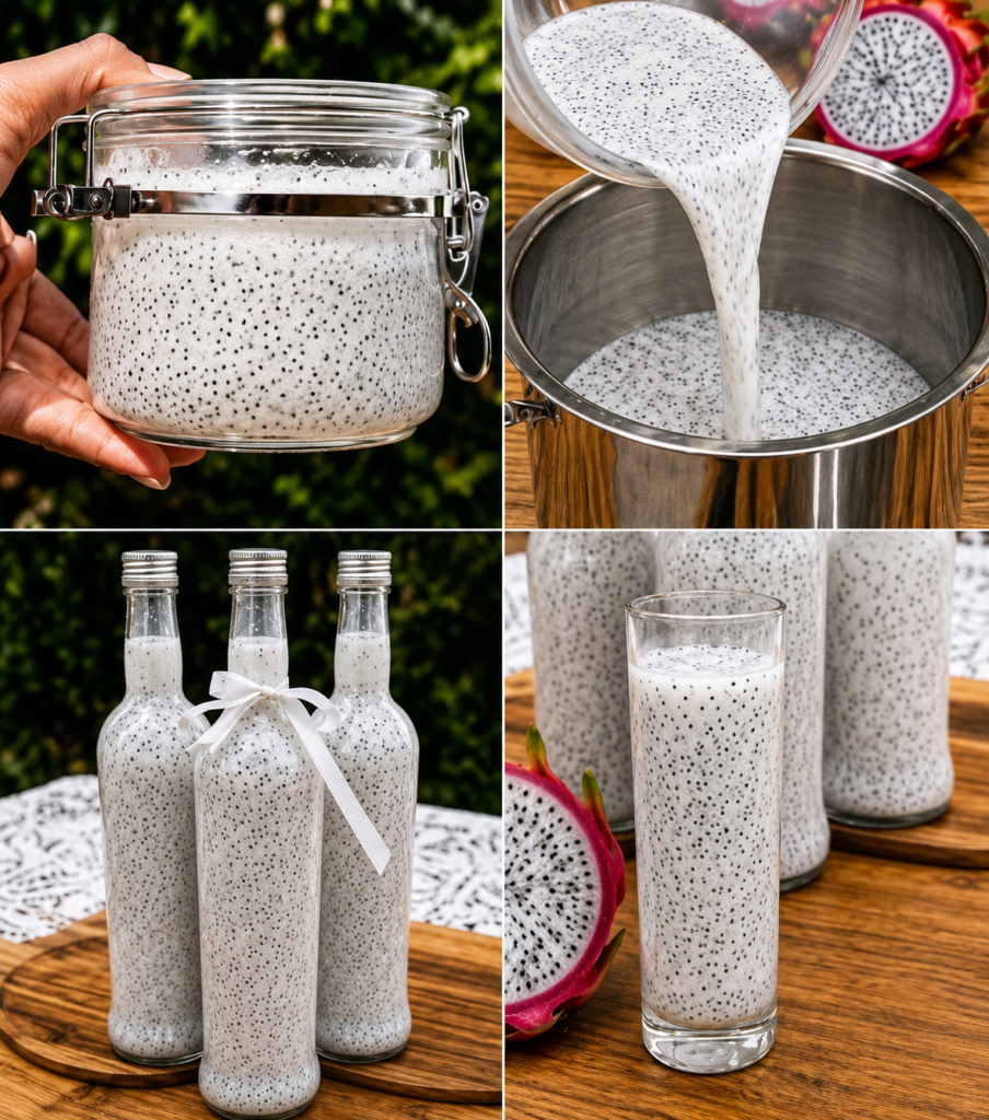 Refreshing Dragon Fruit and Chia Seed Coconut Drink