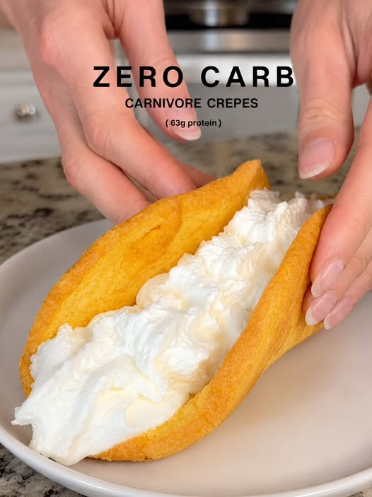 Zero Carb Carnivore Crepes π₯π₯© (63g Protein | Paleo + Keto Friendly)