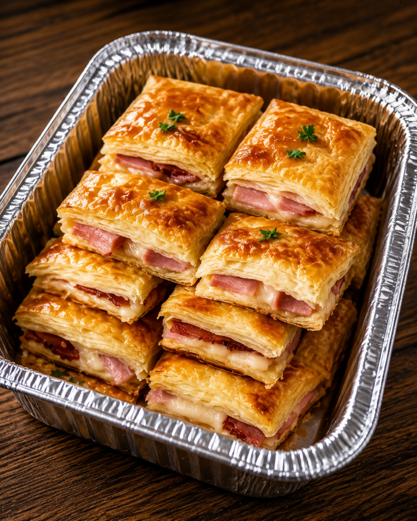 Air Fryer Foil Ham and Cheese Puff Pastry