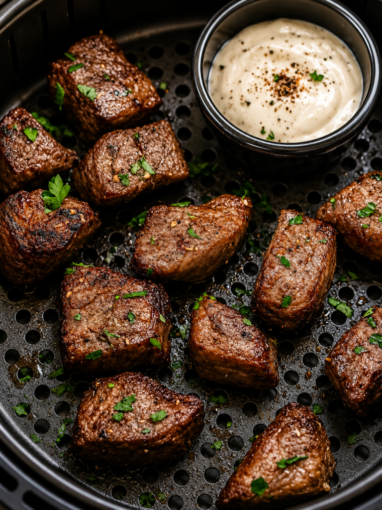 Garlic Butter Air Fryer Steak Bites