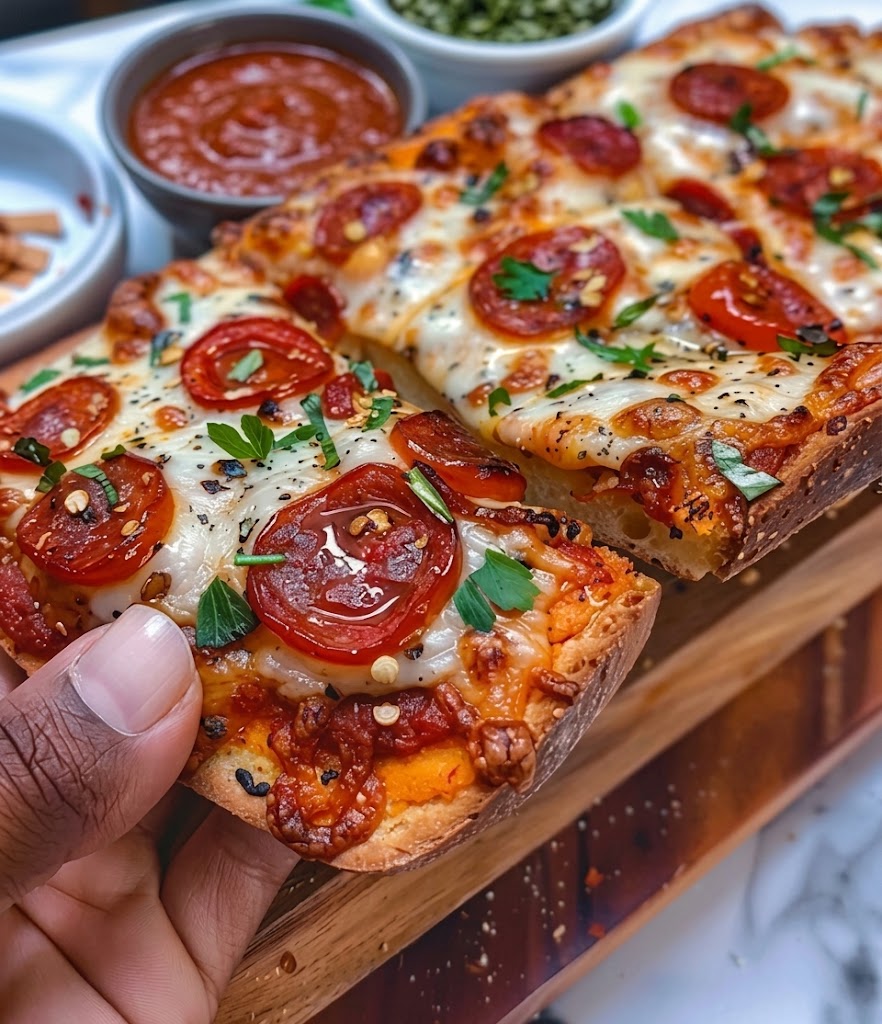 Vegan French Bread Pizza