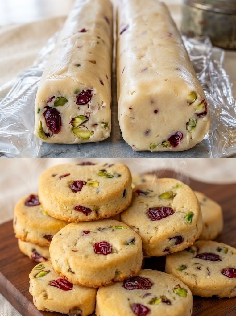 Cranberry & Pistachio Refrigerator Cookies
