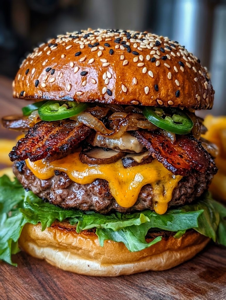 Vegan Creamy Mushroom Burger