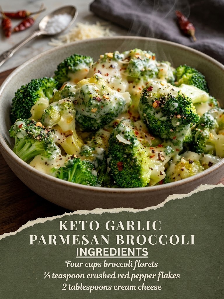 Keto Garlic Parmesan Broccoli