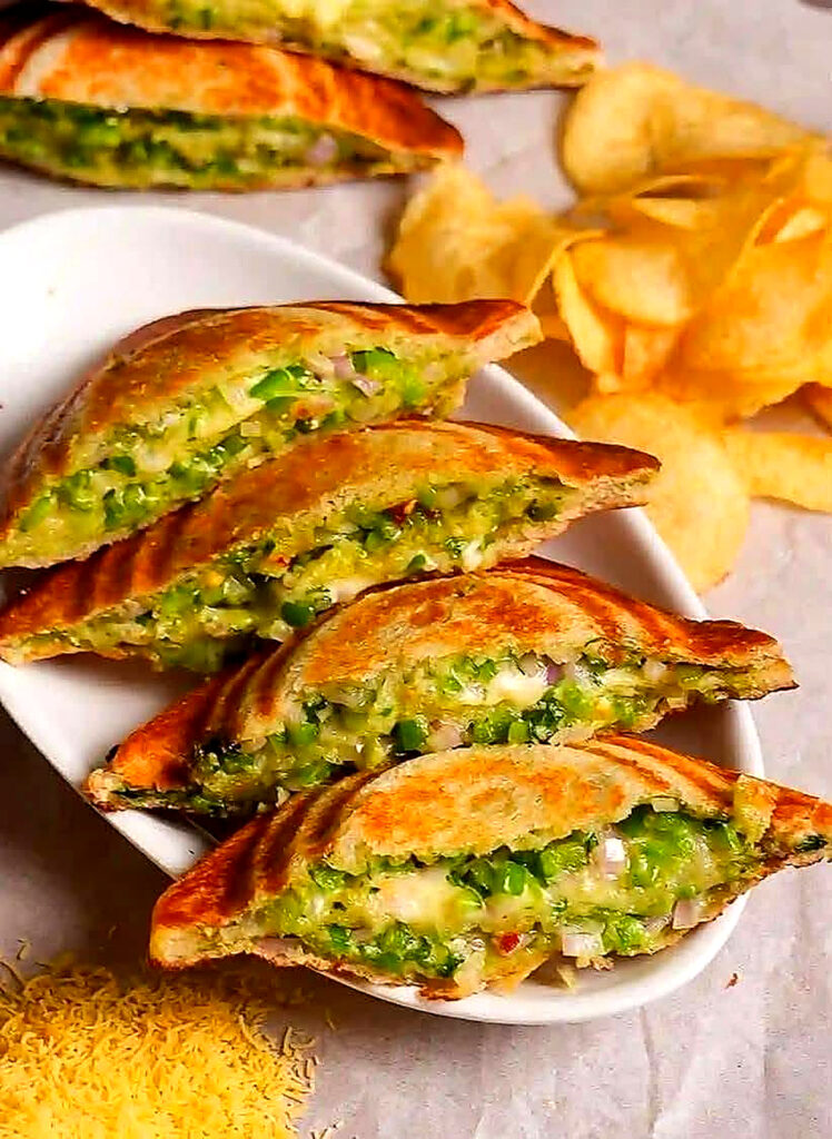 Vegan Potato and Green Olive Sandwich