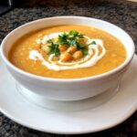 Creamy Mock Sweet Potato Chickpea Soup
