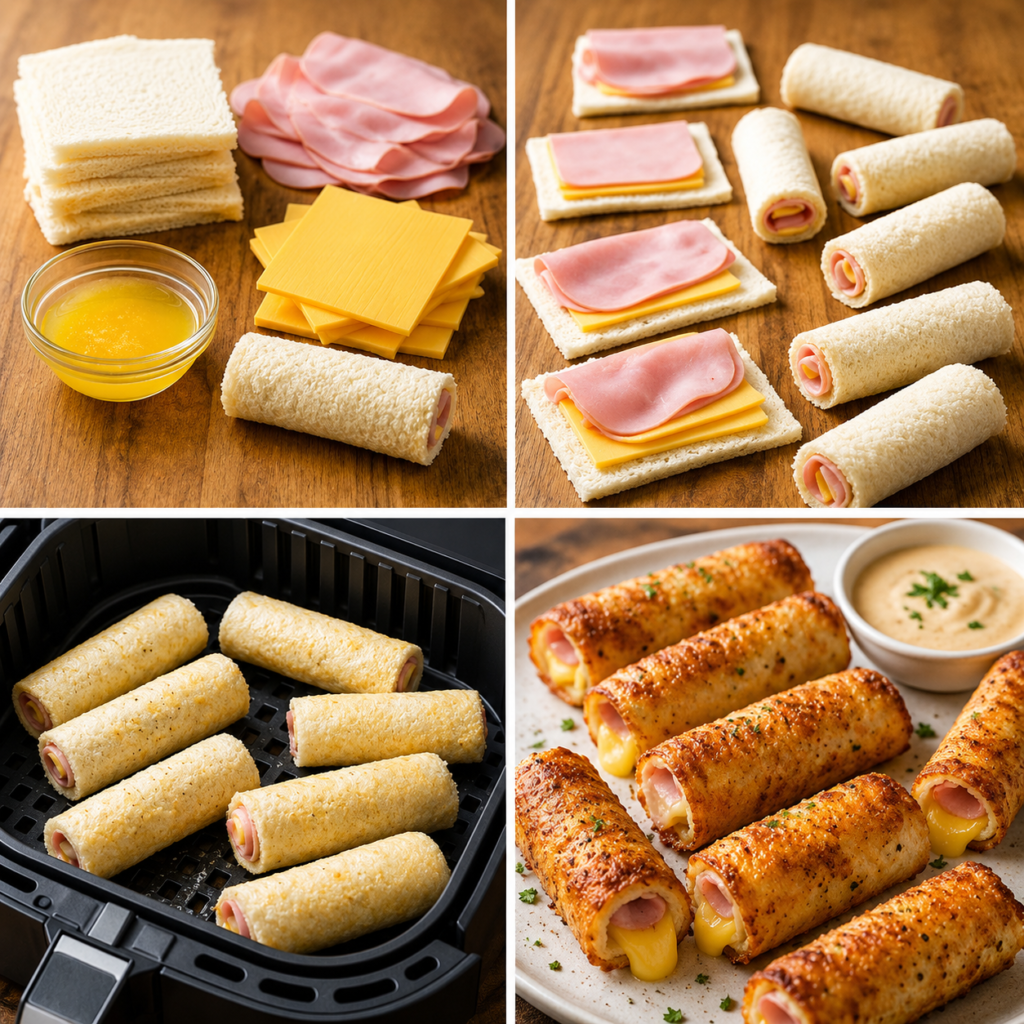 Air Fryer Ham & Cheese Roll-Ups