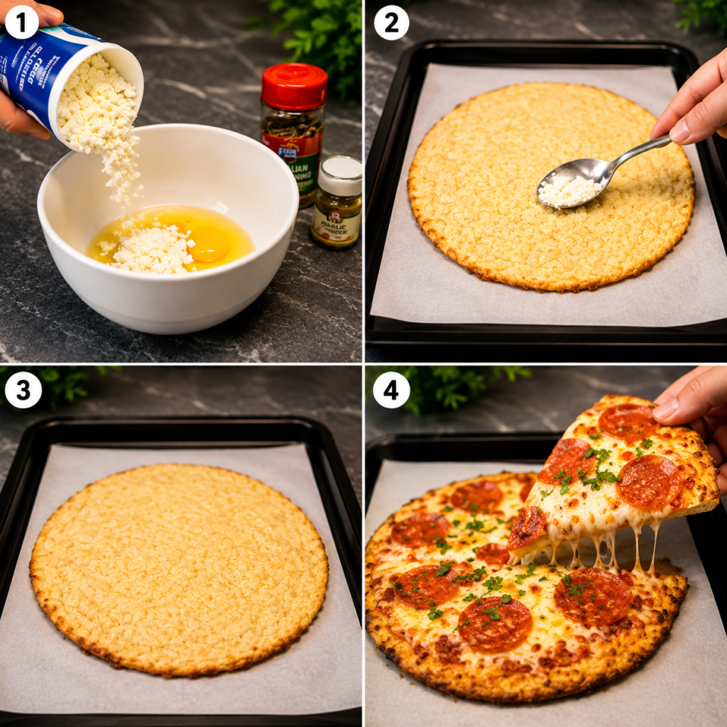 Crispy 2-Ingredient Cottage Cheese Pizza Crust