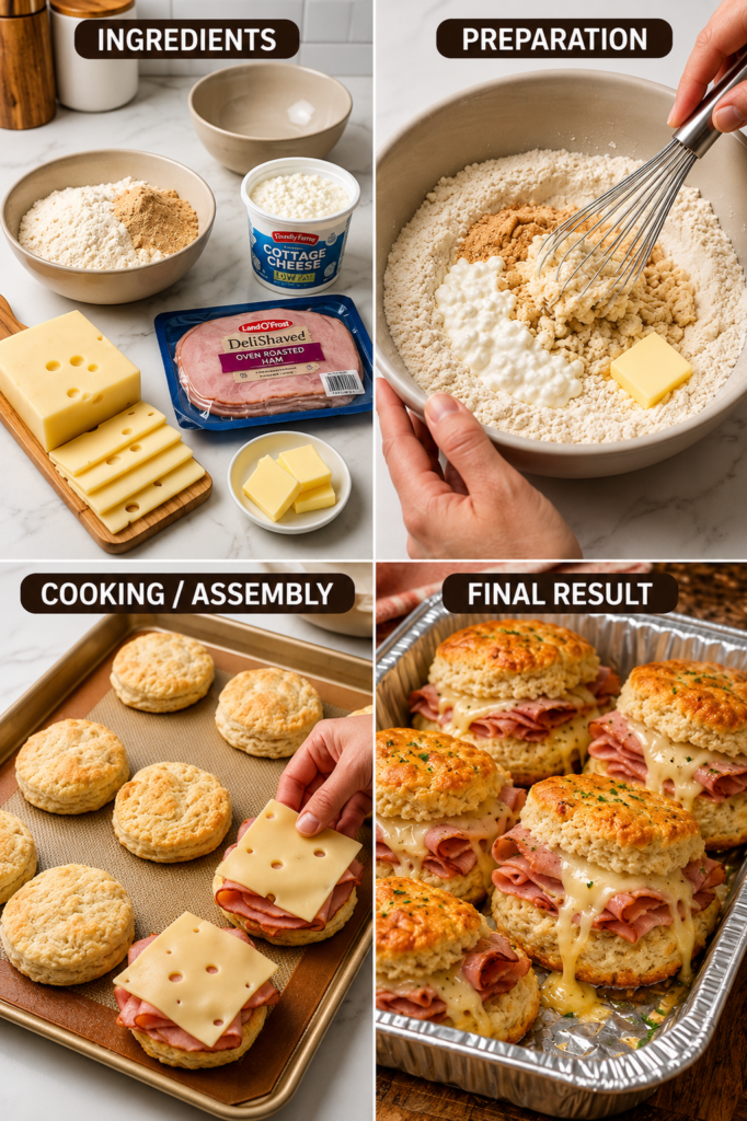 High-Protein Ham and Cheese Biscuits