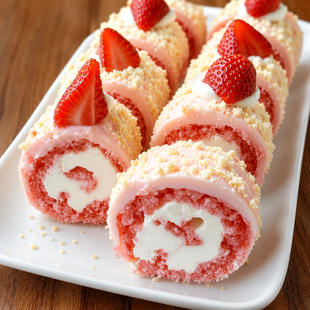 Strawberry Shortcake Cheesecake Rolls