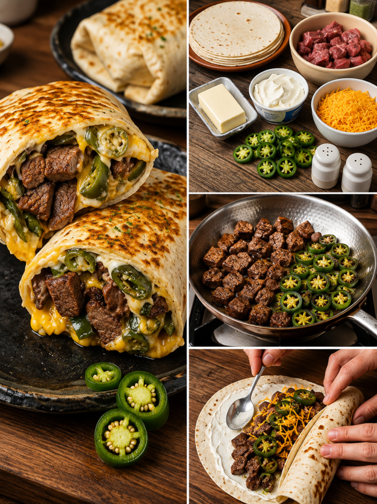 Keto Creamy Jalapeño Popper Steak Wraps