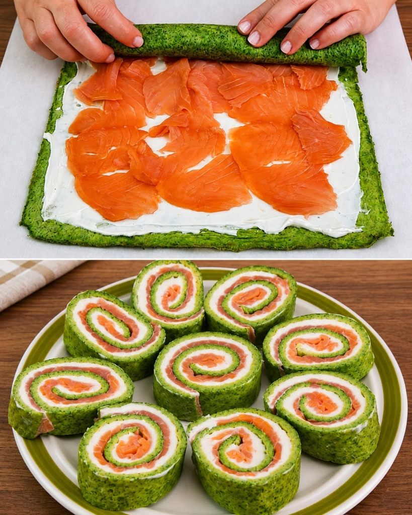 🥬 Spinach & Smoked Salmon Roulade