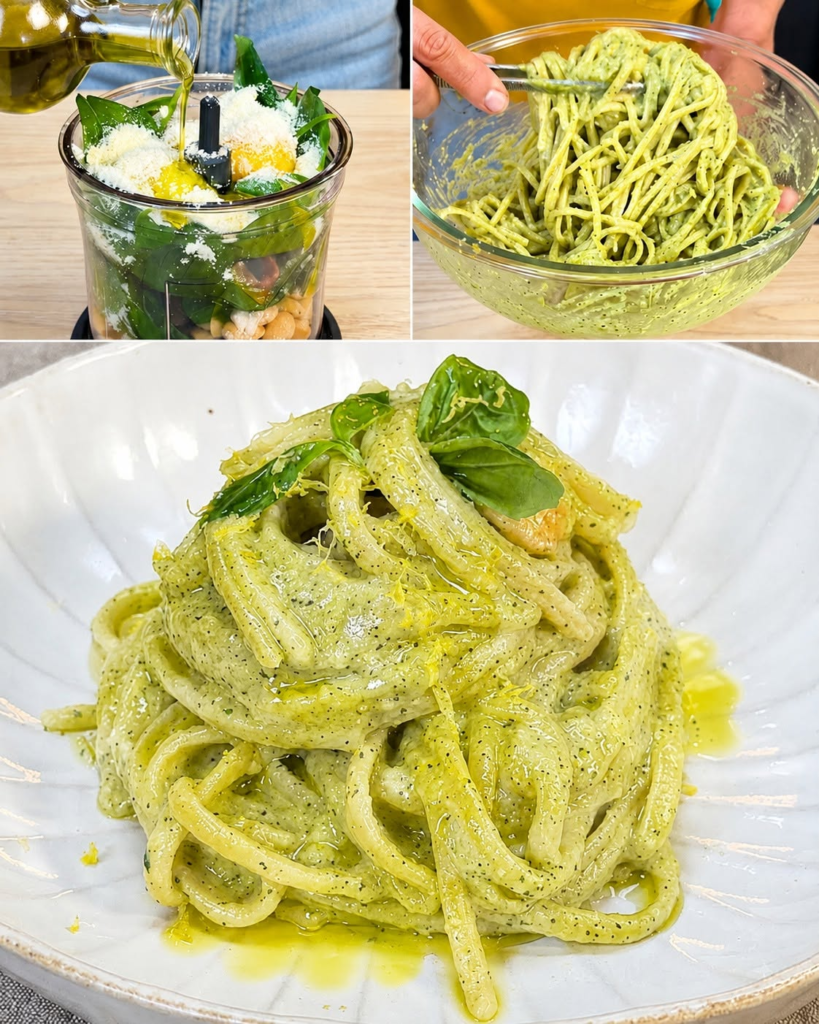π Creamy White Bean & Basil Pesto Pasta