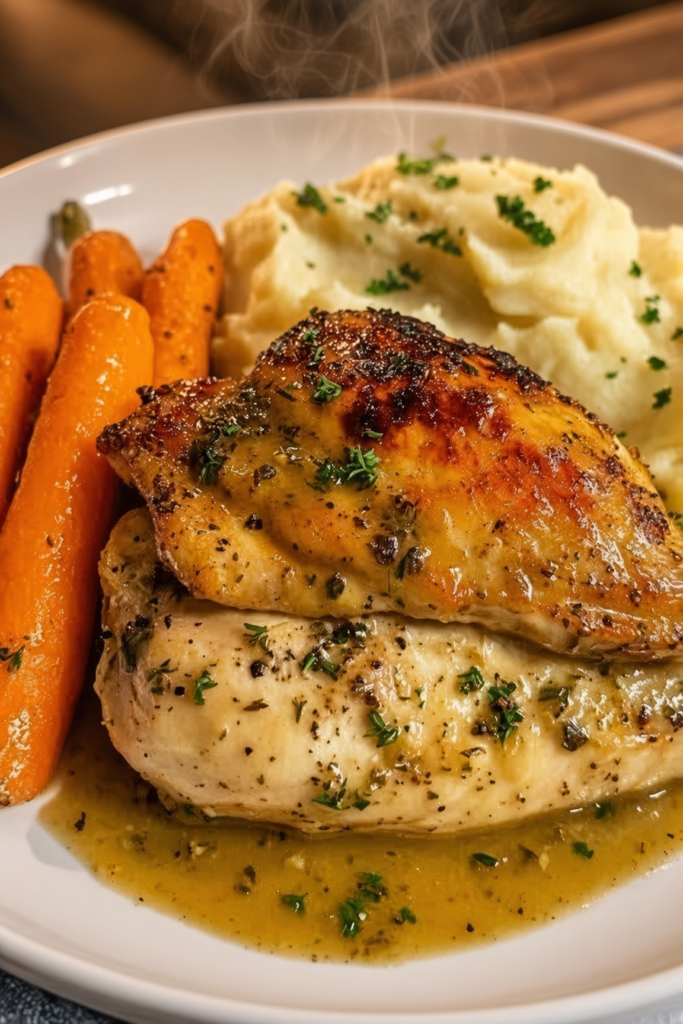 GARLIC HERB CHICKEN AND CARROT PLATE