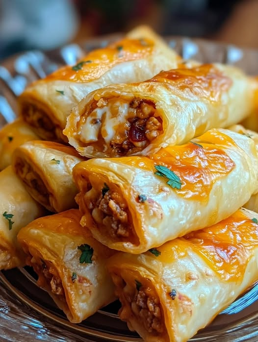 High-Protein Baked Cream Cheese Taco Roll-Ups