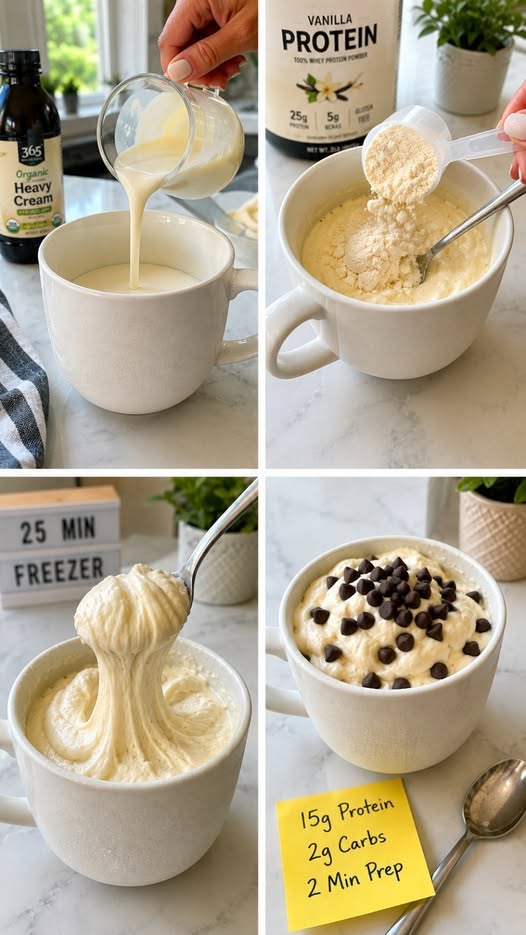 High-Protein Keto Mug Ice Cream About 2g Net Carbs