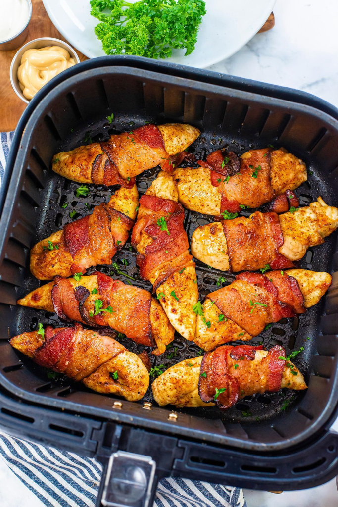 Air Fryer Crispy Bacon-Wrapped Chicken Tenders