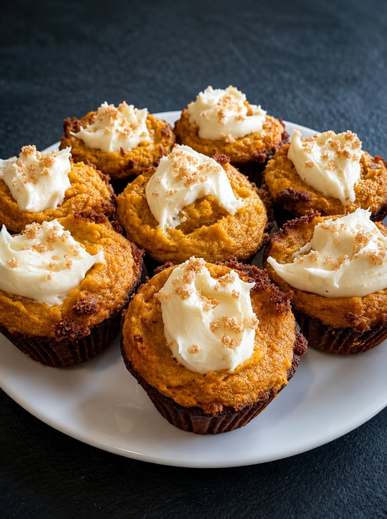 Pumpkin Muffins with Cream Cheese Frosting