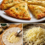 🧀🧄 Crispy Garlic Butter Tortilla Cheese Wedges