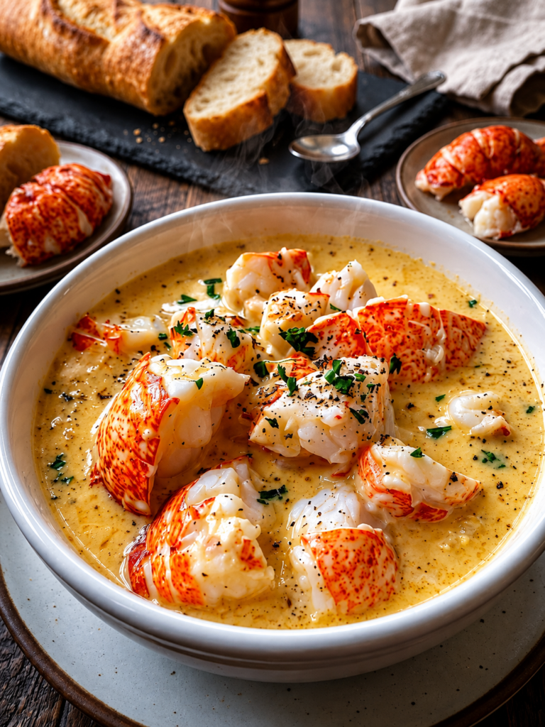 Creamy Garlic Lobster Bisque