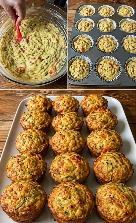 🌶️🥒 Healthy Red Pepper Zucchini Muffins