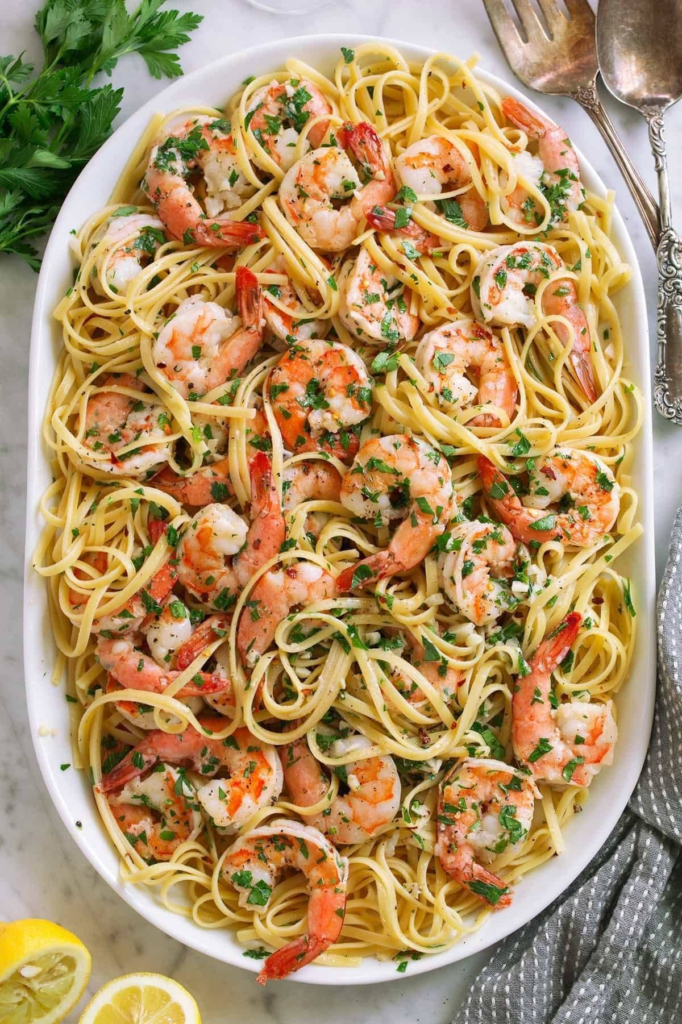 Garlicky Shrimp Scampi with Linguine