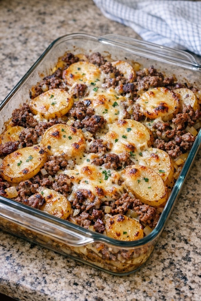 WW Cheesy Beef & Potato Bake