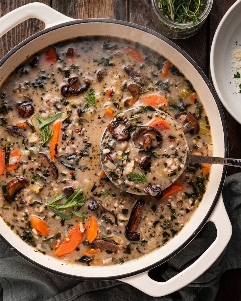Creamy Low-Carb Mushroom Wild Rice Soup