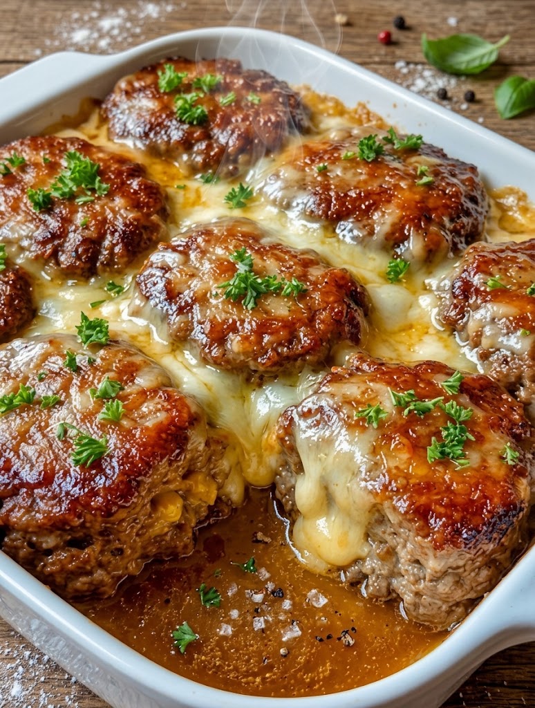 Cheesy Hamburger Steak and Corn Bake