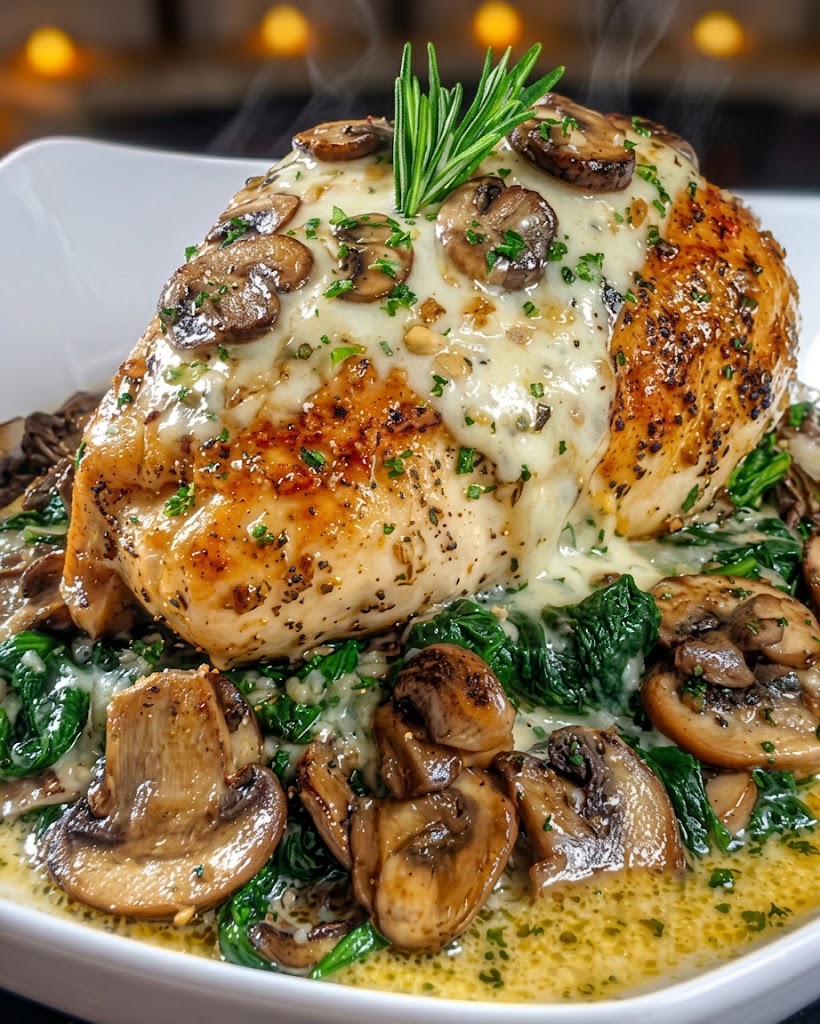 Low-Carb Chicken, Spinach & Mushroom Bake Ingredients