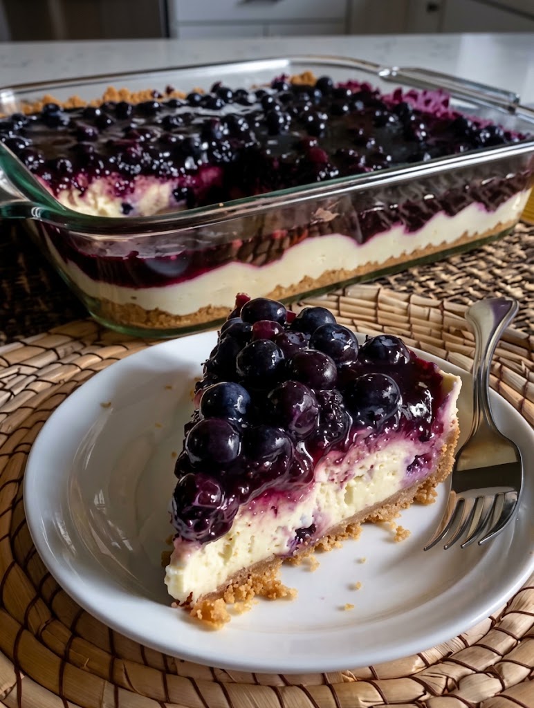Low-Carb No-Bake Blueberry Cheesecake