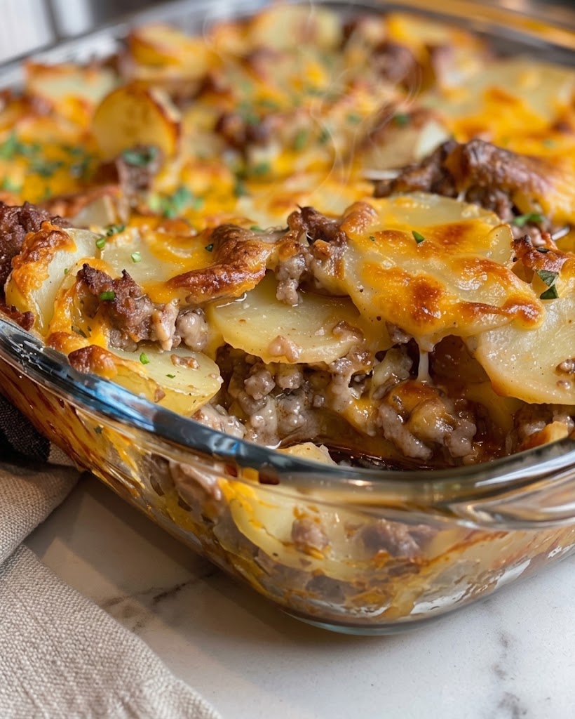 Low Carb Hamburger and Potato Casserole