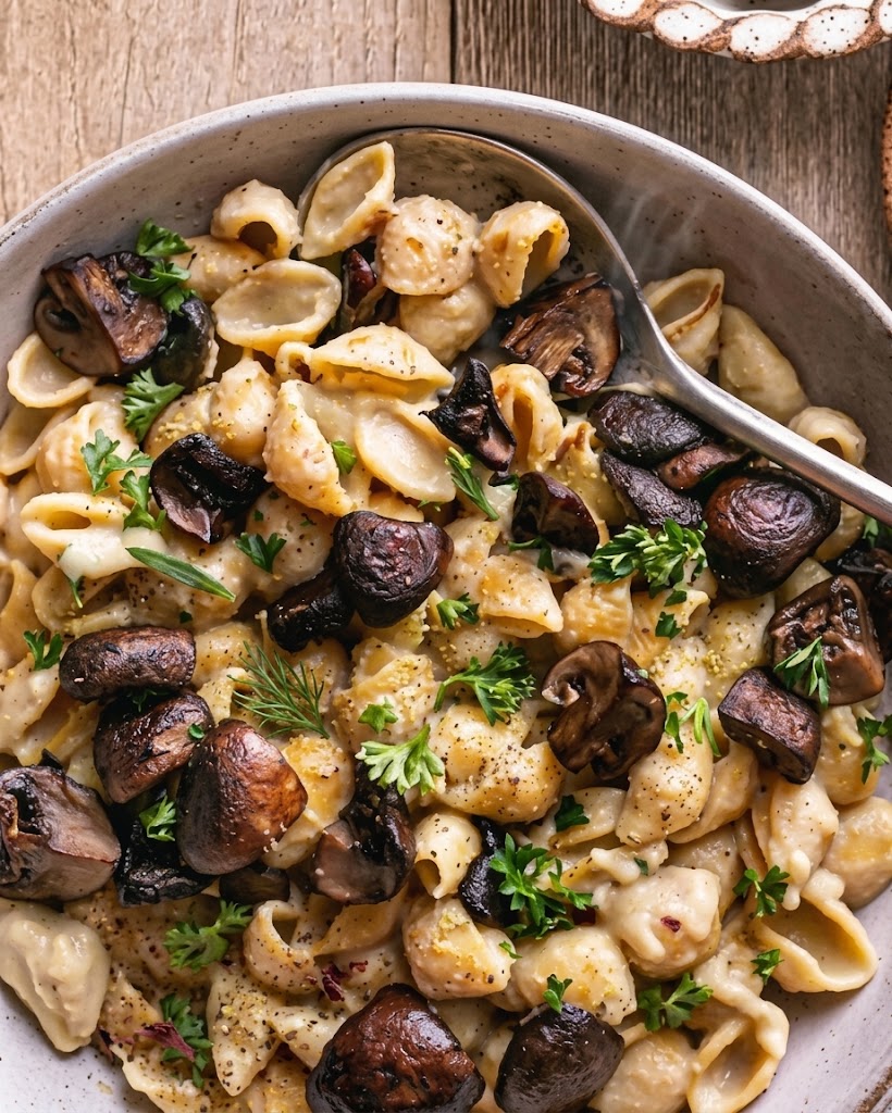 Creamy Alfredo-Style Mushroom Pasta
