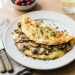 Keto Mushroom and Swiss Omelet with a Tender Fold