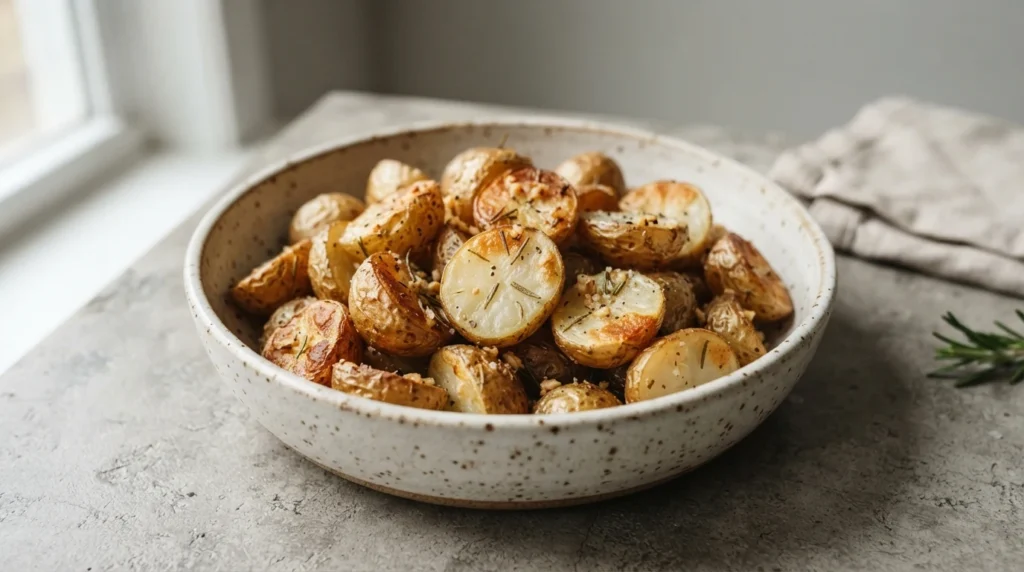 Crispy Air Fryer Baby Potatoes with Garlic and Rosemary