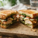 Air Fryer Chicken Pesto Sandwiches with Cooked Chicken