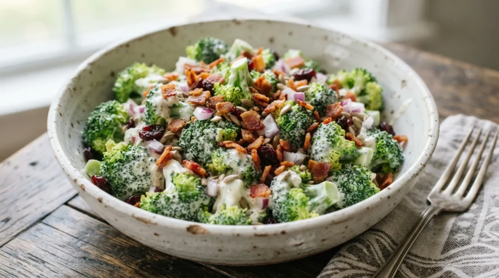 Keto Broccoli Salad with Bacon: No Added Sugar