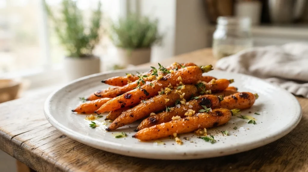 Air Fryer Whole Baby Carrots with Garlic and Thyme