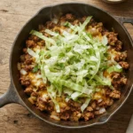 Keto Turkey Taco Skillet with Shredded Lettuce