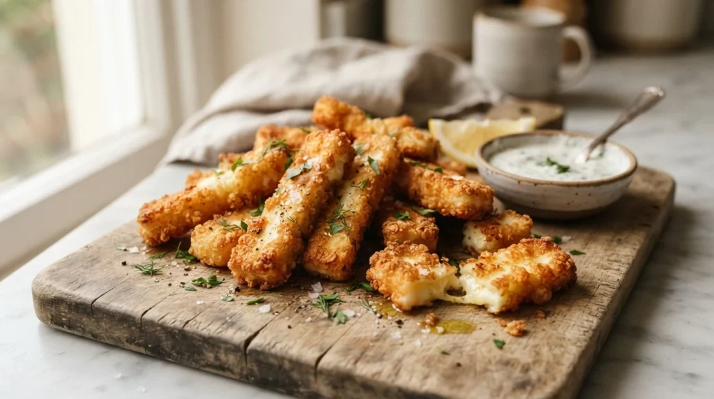 Crispy Air Fryer Halloumi Fries with Light Cornflour Coating