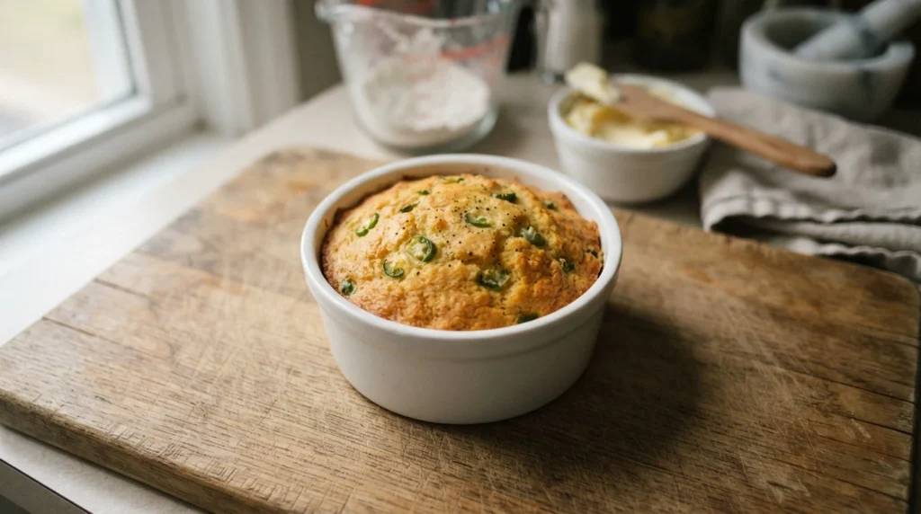 Air Fryer Jalapeno Cornbread in a Small Baking Pan