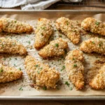 Keto Oven Chicken Tenders with a Pork Rind Coating