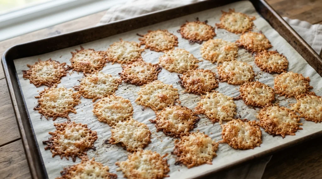Keto Parmesan Crisps with a Golden, Lacy Finish